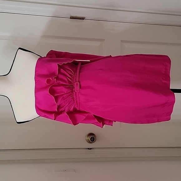 Susana Monaco Hot Pink Size Unknown Material Unknown Strapless Belted Dress NEW - Picture 1 of 13
